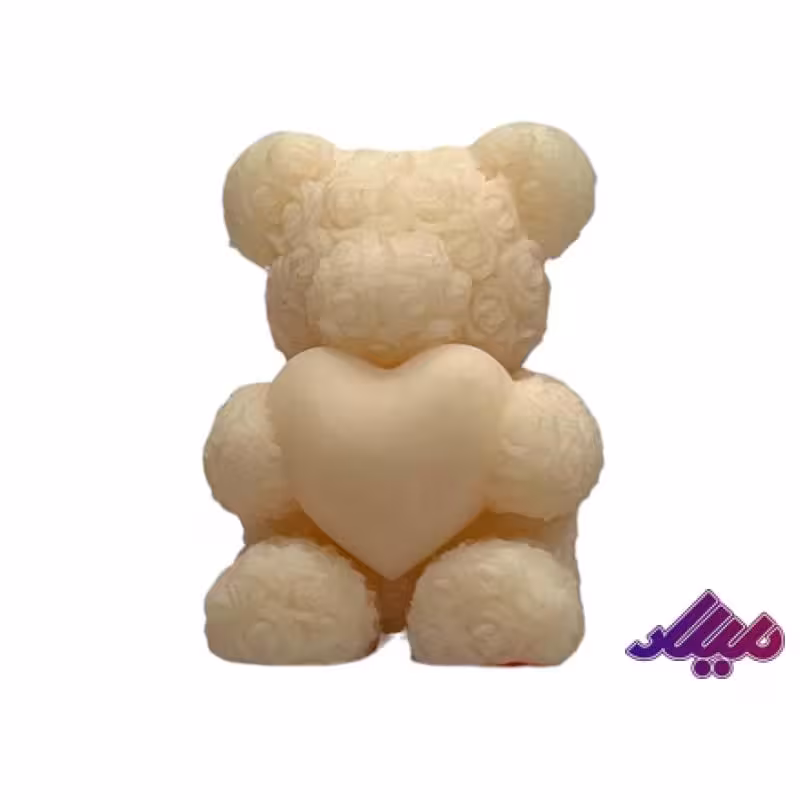 قالب سیلیکونی خرس گل گلی قلب دار ارتفاع 6 سانت