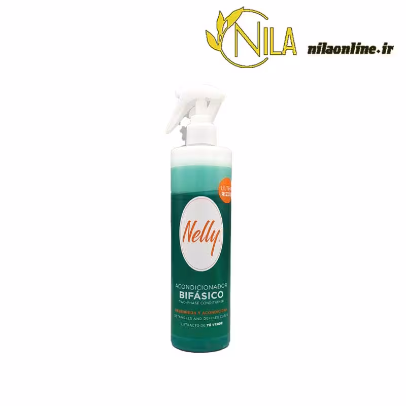 اسپری دو فاز سبز نلی Nelly | مناسب مو های فر و مجعد |حجم 400 میلی لیتر
