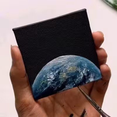 تابلو نقاشی مینیمال طرح کره زمین