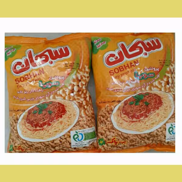 تعداد  پک 24 عددی  ( یک کارتن ) سویا پروتئین 250 گرمی سبحان (اصل ) زیر قیمت بازار
