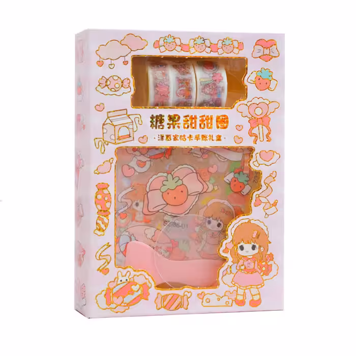 چسب نواری مدل واشی طرح دختر به همراه استیکر بسته 8 عددی | چاوه