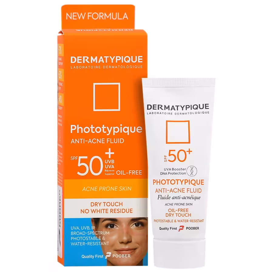 فلوئید ضد افتاب پوست چرب و دارای جوش spf50  درماتیپیک