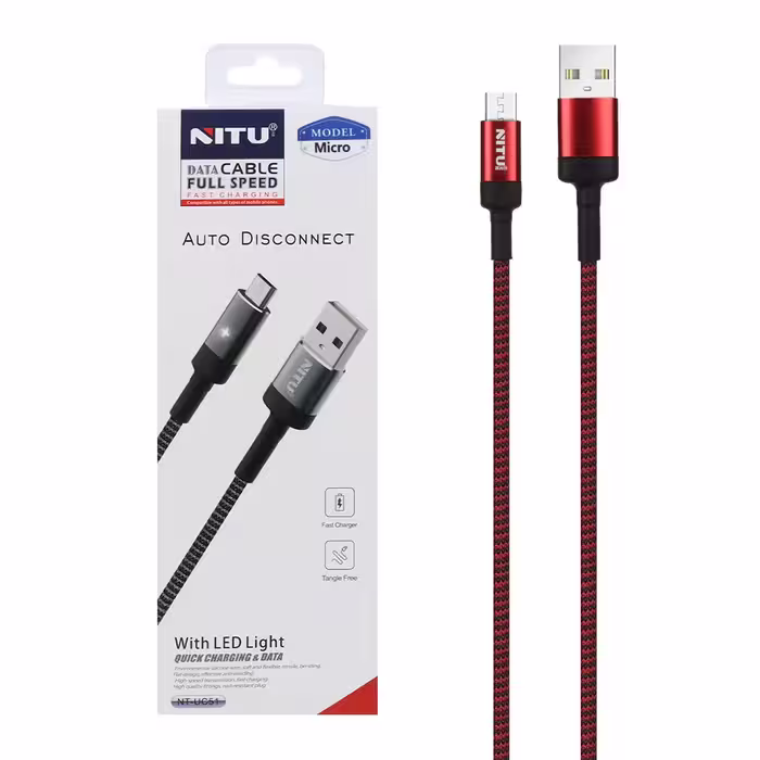 کابل USB به MICRO-USB AUTO DISCONNECT نیتو NITU UC51 طول 1 متر 2.4 آمپر