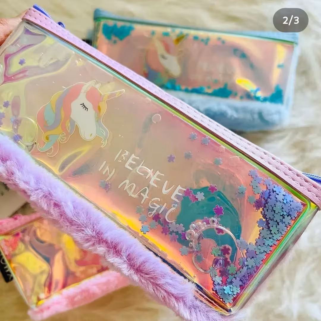 جامدادی و کیف لوازم آرایش آکواریومی پولیشی، طرح یونیکورن