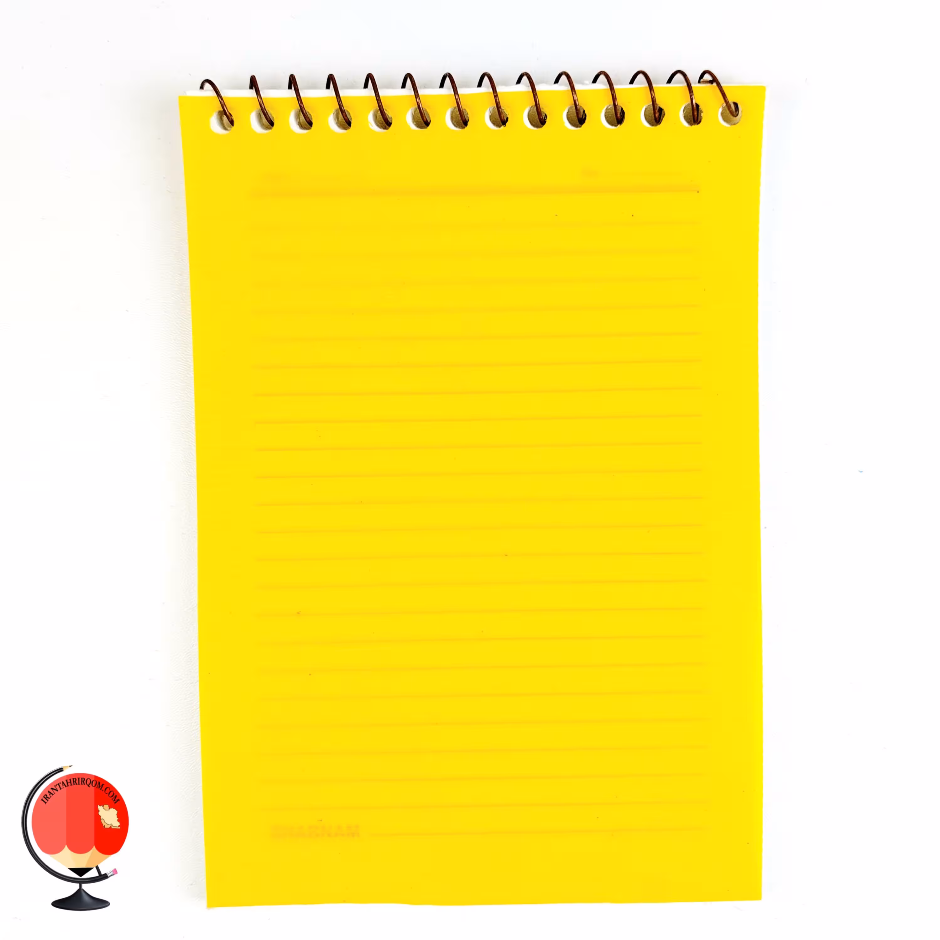 دفترچه یادداشت 60 برگ سیمی جلد طلقی زرد کد 25718