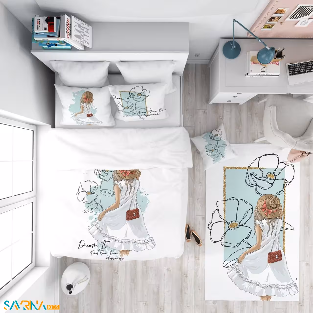 سرویس روتختی طرح دختر زیبا یک نفره کد A3041