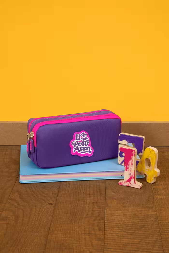 جامدادی دخترانه ارغوانی یو اس پولو