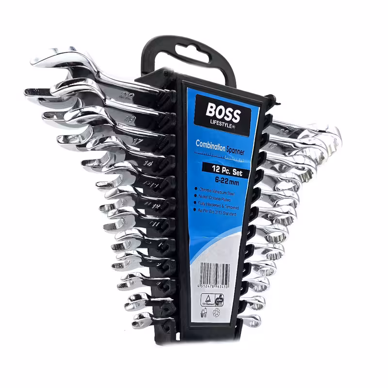 آچار یکسر تخت و یکسر رینگی باس مدل 6-22MM مجموعه 12 عددی | کالا مکس