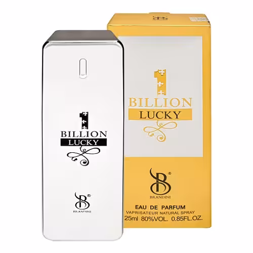 BRANDINI 1 BILLION LUCKY برندینی وان بیلیون لاکی عطر مردانه رایحه گرم شیرین