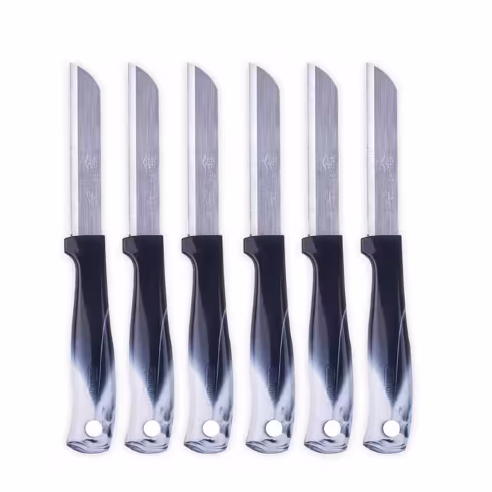 ست 6 عددی کارد میوه و سبزی زولینگن (Solingen) آلمان – مدل تیزه‌دار با دسته سیاه ابرولی