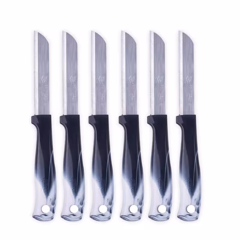 ست 6 عددی کارد میوه و سبزی زولینگن (Solingen) آلمان – مدل تیزه‌دار با دسته سیاه ابرولی