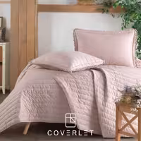 روتختی پنبه‌دوزی صورتی منگوله‌دار مدل Pedra