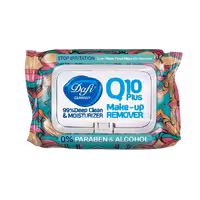 دستمال مرطوب پاک کننده آرایش مدل STOP ACNE گل دار سری Q10 درب دار 50 عددی ضد جوش و آکنه دافی Dafi