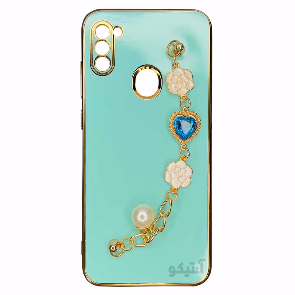 قاب My Case همراه با دستبند زنجیری مناسب برای Samsung A11-فیروزه ای