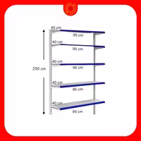 قفسه هایپری دیواری 5 طبقه 40x95 ارتفاع 250سانتی متر