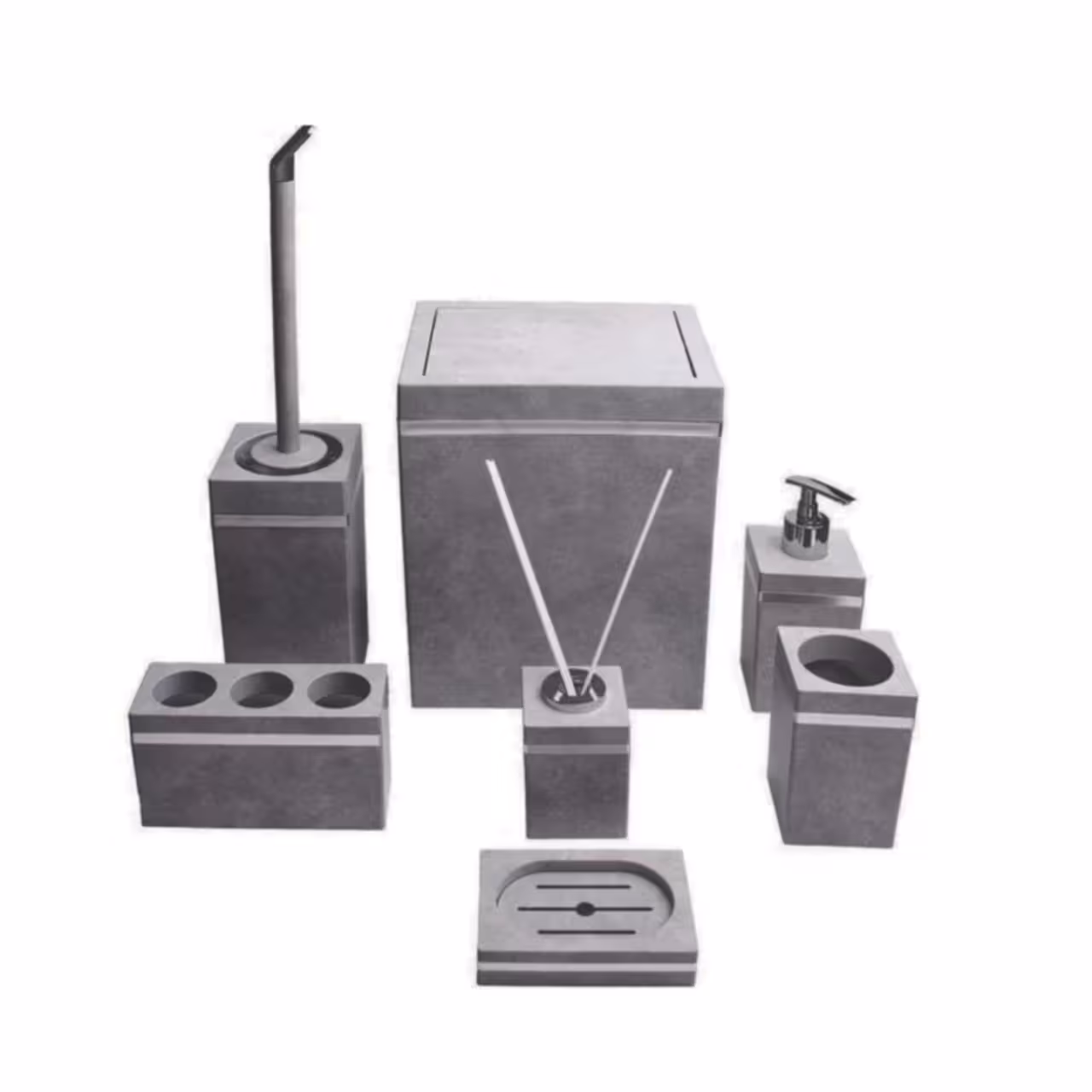 سرویس  7 پارچه هارمونی مدل رویا طوسی تیره کروم