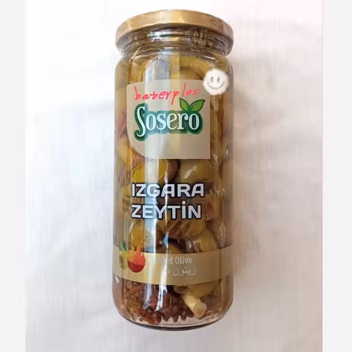 زیتون کبابی با ادویه جات سوسرو شیشه 500گرم | amazonchi