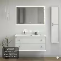 روشویی کابینتی مدرن سفید زرین نیک کد ZN0297