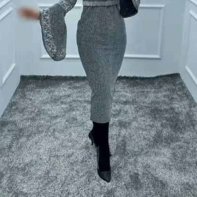 پیراهن شب زنانه لمه مدل میدی لباس مجلسی مناسب تولد عروسی