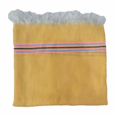 حوله حمامی دستباف یزدی تک رنگ ریشه دار