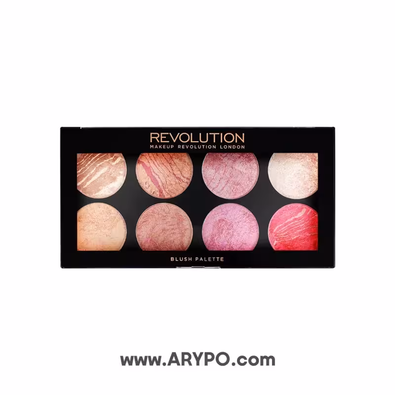 پالت رژگونه براق (تراکوتا) رولوشن مدل Blush Queen