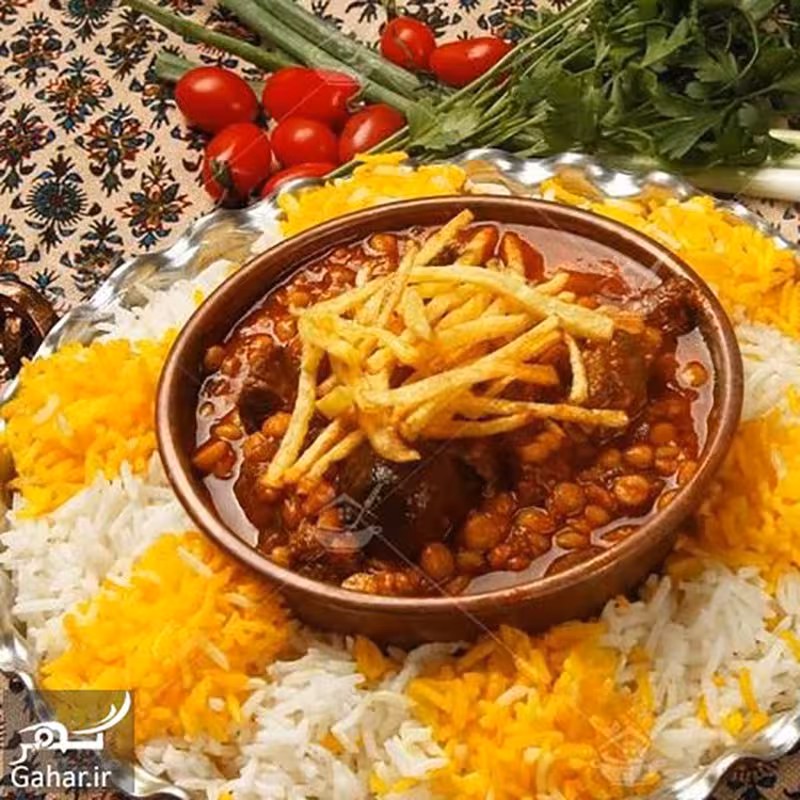 چلو خورشت قیمه سیب زمینی