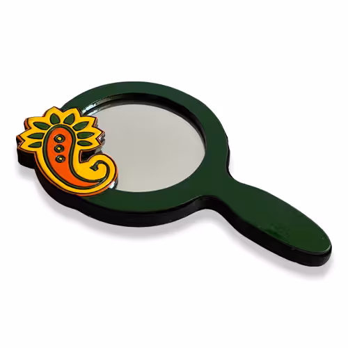 آینه چوبی دسته دار کد MH2009