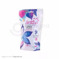 دستکش لاتکس هما سایز لارج بسته 10 عددی