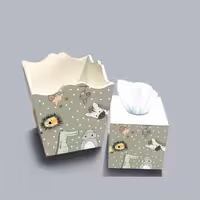 ست سطل و جا دستمال چوبی کودک طرح کروکودیل کد A3792