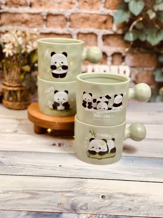 ماگ پاندایی ساده دسته توپی کد 8847