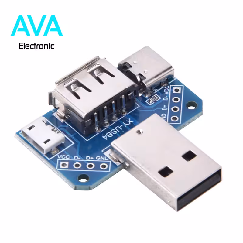 ماژول مبدل USB نری به USB مادگی، Type-C و micro USB