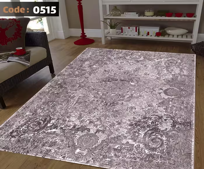 کاورفرش روفرشی دورکشدار گوشه لیفه ای لاکی ، آبی و متنوع کد 0515