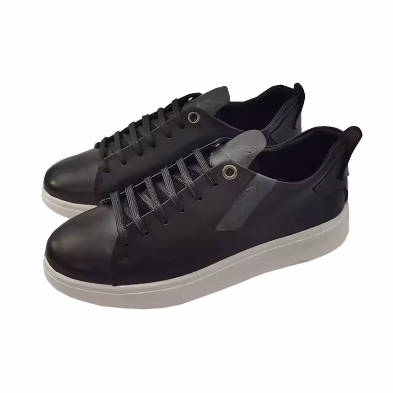 کفش ونس تمام چرم طوسی با زیره پیو سفید