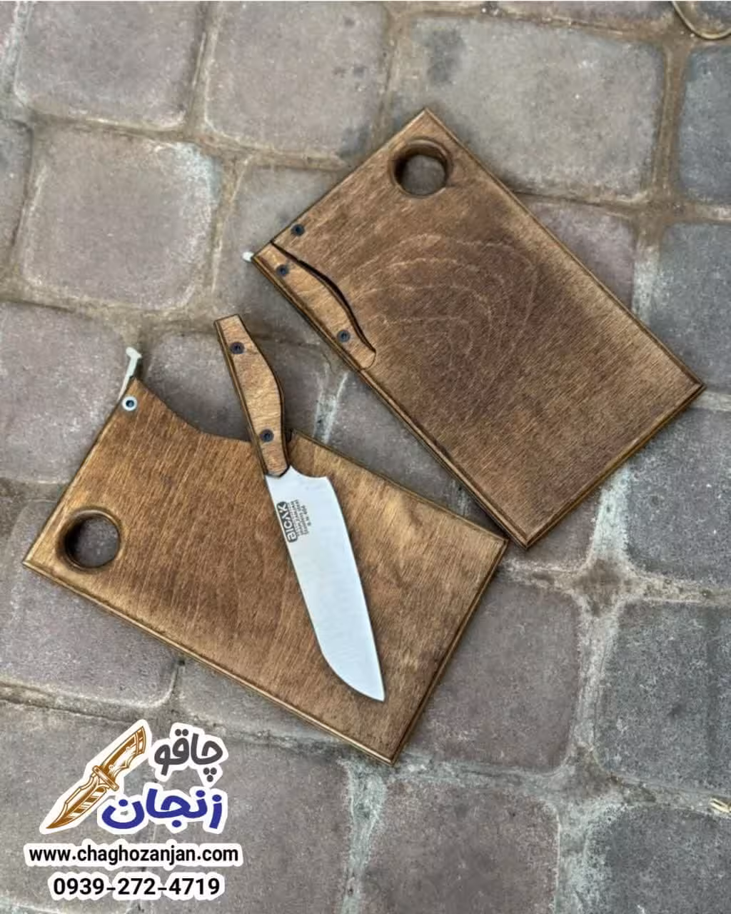 ست تخته و کارد طبیعت گردی | کاملا دستساز حرفه ای