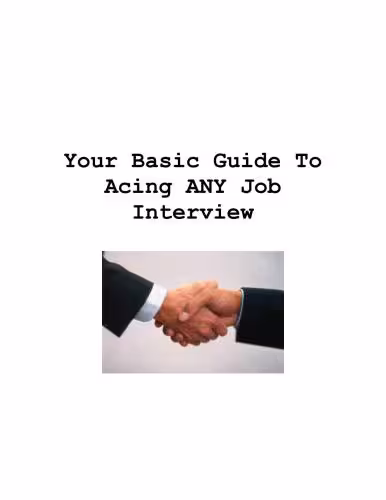 خرید و دانلود نسخه کامل کتاب Your Basic Guide To Acing ANY Job Interview