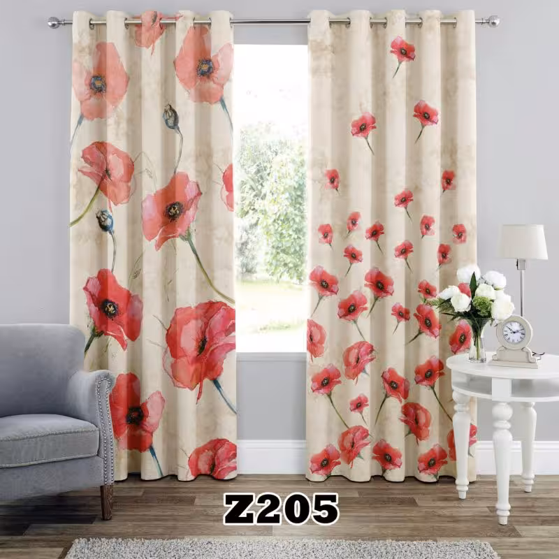 پرده سه بعدی طرح گل