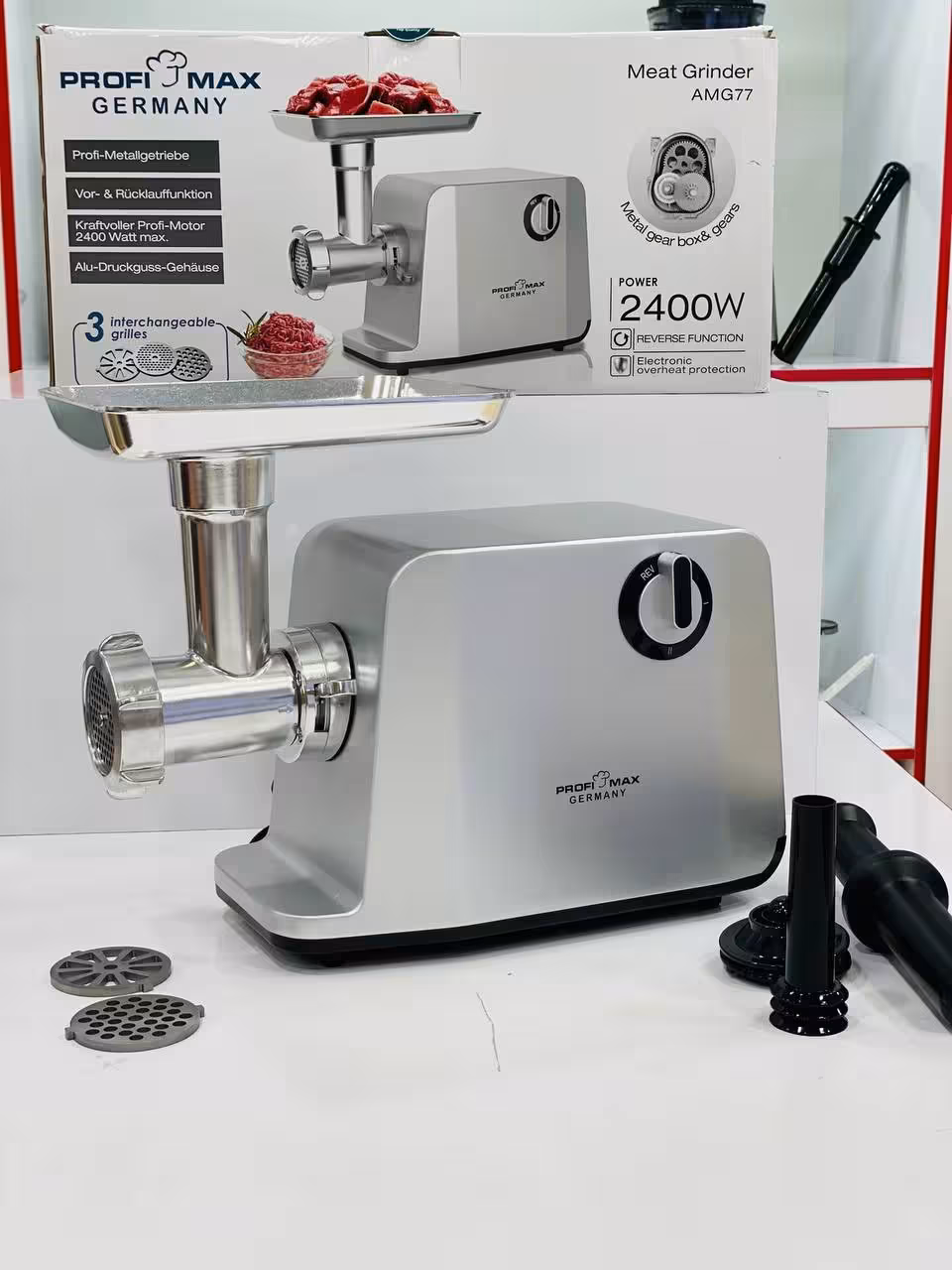 چرخ گوشت پروفی مکس 2400 وات AMG77 ProfiMax