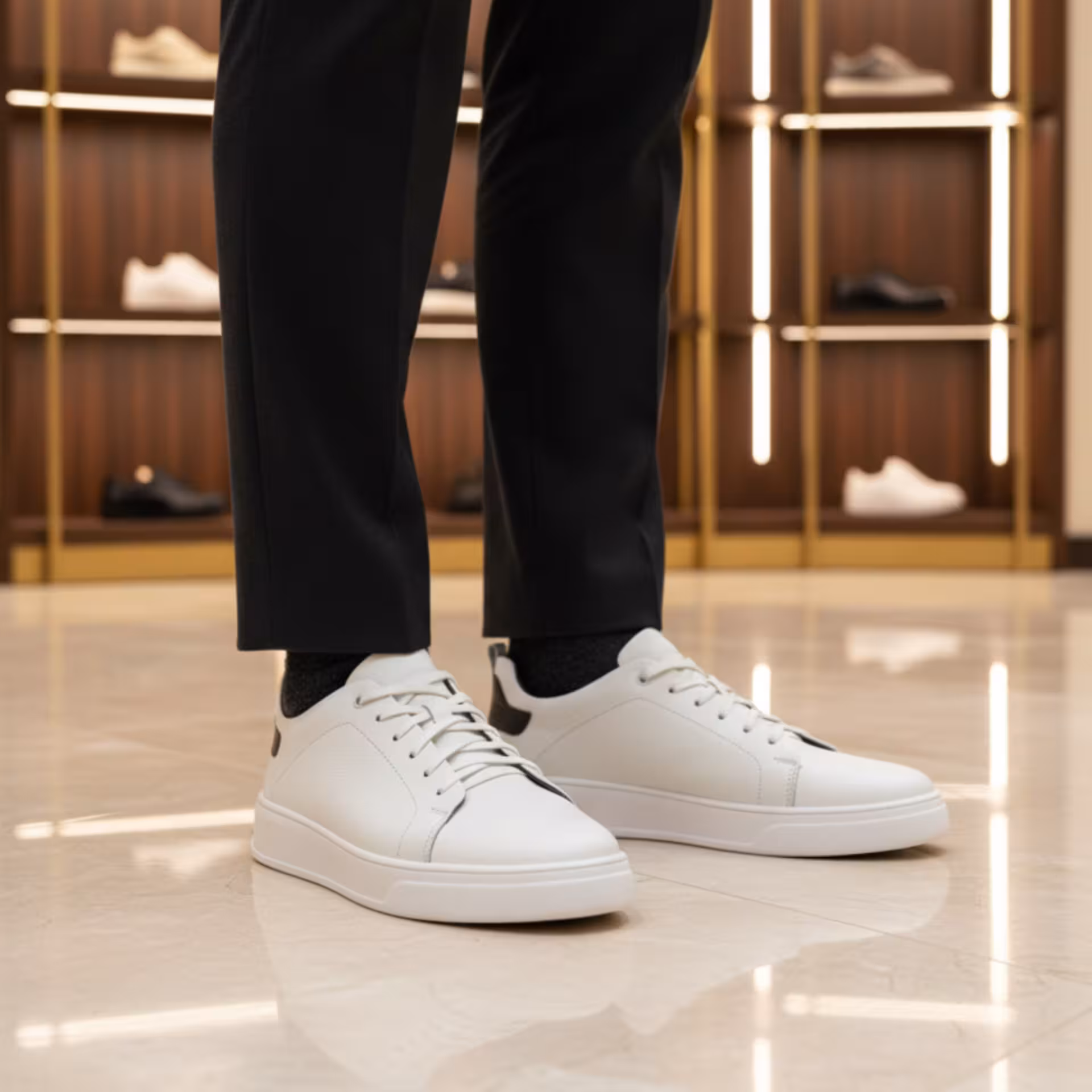 کفش چرم مردانه ونس کد VN053WH رنگ سفید