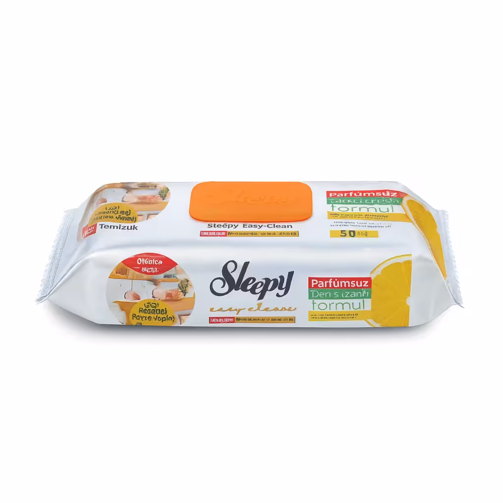 دستمال مرطوب اسلیپی Sleepy مخصوص سطوح آشپزخانه حاوی روغن پرتقال بسته 50 عددی
