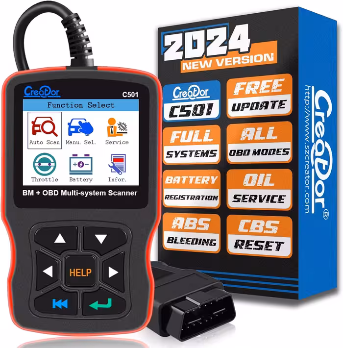 اسکنر OBD2 مدل Creator C501 مناسب برای BMW Mini EPB ABS SRS DPF Oil Reset All Systems Scan Tool با قابلیت خواندن کد OBDII و ثبت باتری [نسخه جدید بروزرسانی شده برای C110  C310  C410 C420]
