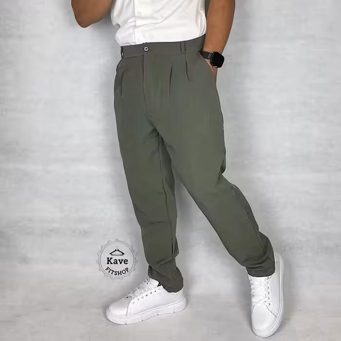 شلوار مردانه مدل کمر ایتالیایی کلاسیک | سبز سدری