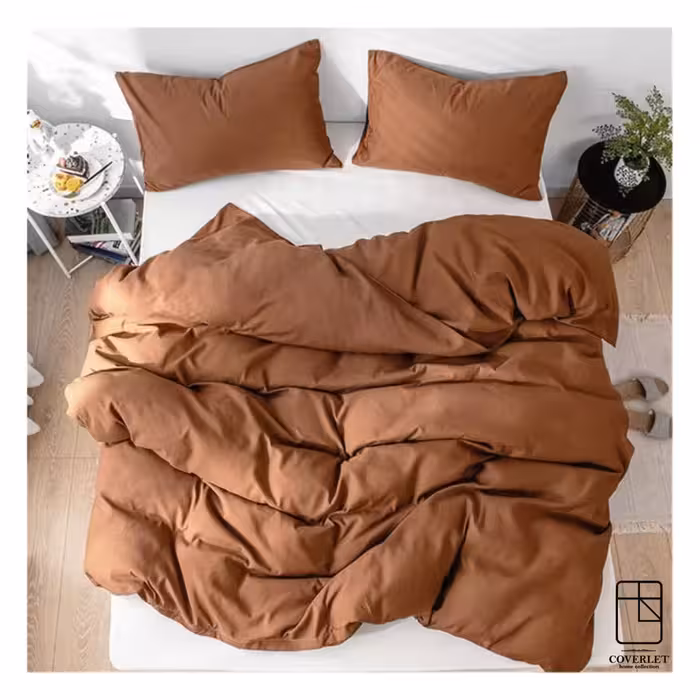 روتختی قهوه‌ای سفید کاوری ساده