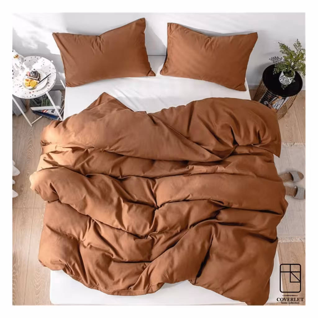 روتختی قهوه‌ای سفید کاوری ساده