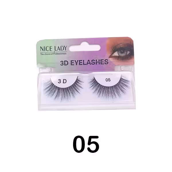 مژه جفتی رنگی 3D نایس لیدی هاله آبی شماره 05