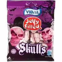پاستیل بدون گلوتن اسپانیایی ویدال Vidal Jelly Filled Skulls Hang مدل جمجمه 90 گرم