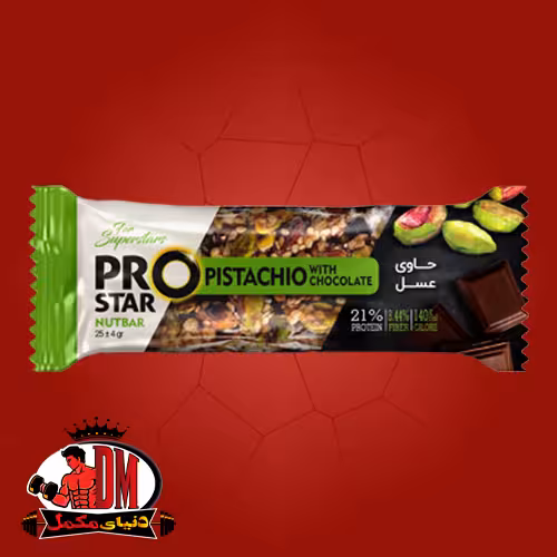 شکلات نات بار فشرده پسته 25 گرمی