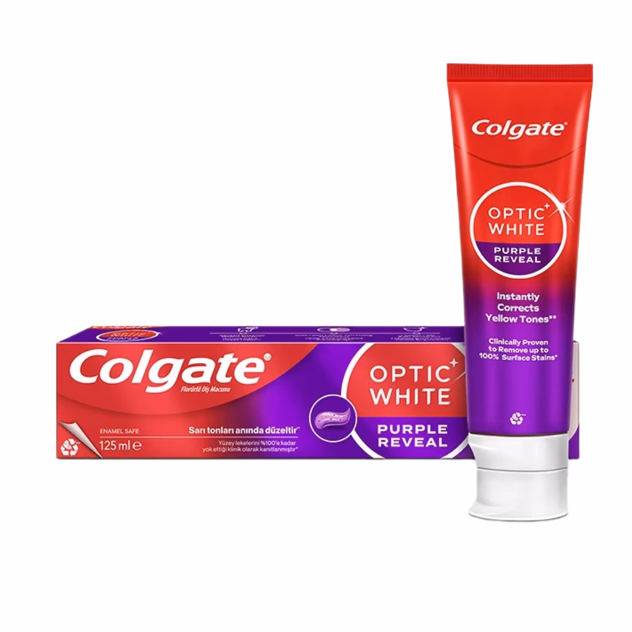 خمیر دندان کولگیت (کلگیت) مدل اوپتیک وایت پرپل ریوال حجم 125 میل