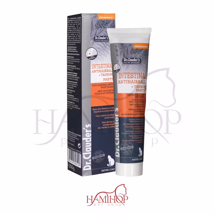 خمیر مالت ضد گلوله مویی گربه حاوی تورین دکتر کلادز 100 گرم Dr Clauder’s Intestinal Antihairball Malt  Taurin Paste 100g