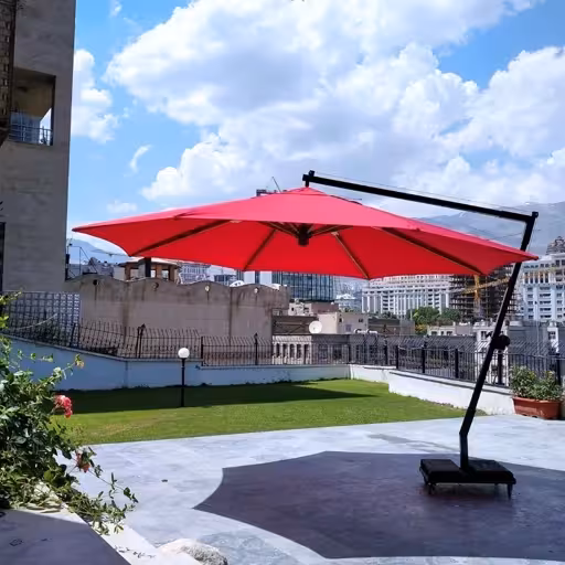 چتر پایه کنار قطر 4 متر (هزینه ارسال با مشتری به صورت پس کرایه)