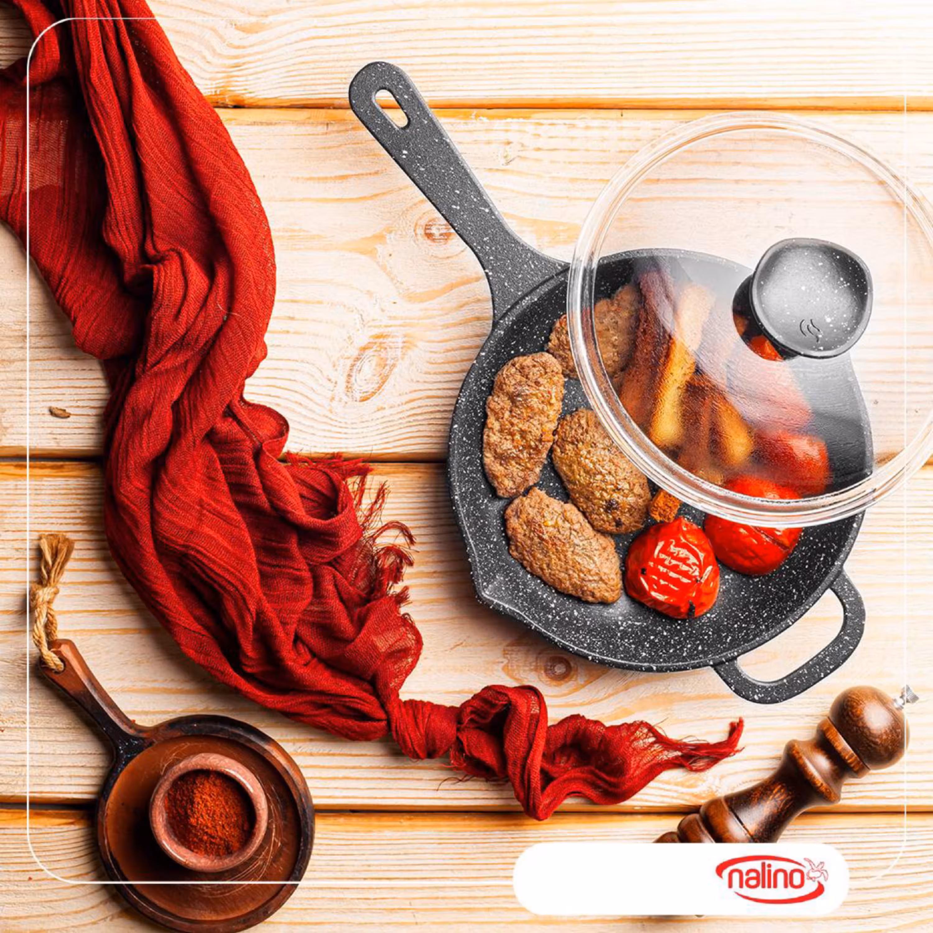 تابه چدنی تک دسته نالینو مدل Enzo